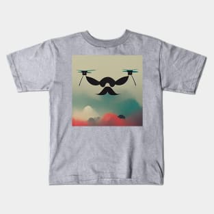 Drone Mustache AI Kids T-Shirt